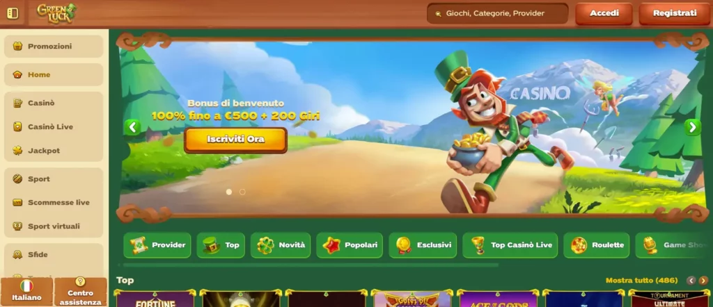 Benvenuto su Greenluck Casino Italia