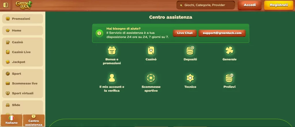 Assistenza Clienti Greenluck